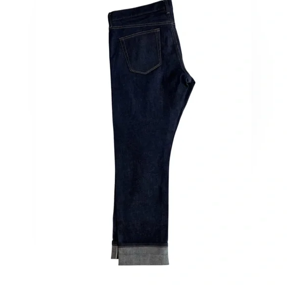 UNIQLO Navy Stretch Selvedge Slim Straight Jeans Men's Size 36X32 - Picture 4 of 8